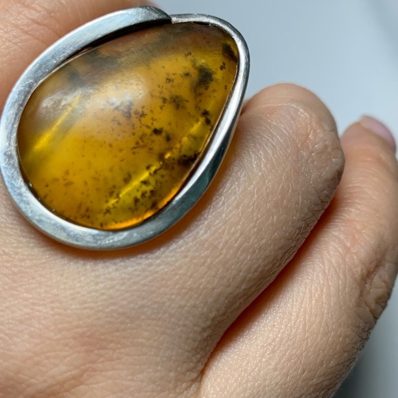 925 Sterling Silver and amber  ring size7 / 052024-RG0050 B - Picture 9 of 10